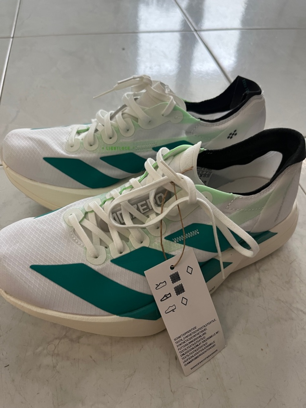 Adidas Pro Zero Women White & Teal Running Sneakers Brand New